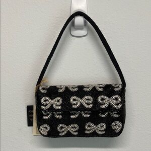 From India To You | Beaded Silver Bow Shoulder Bag